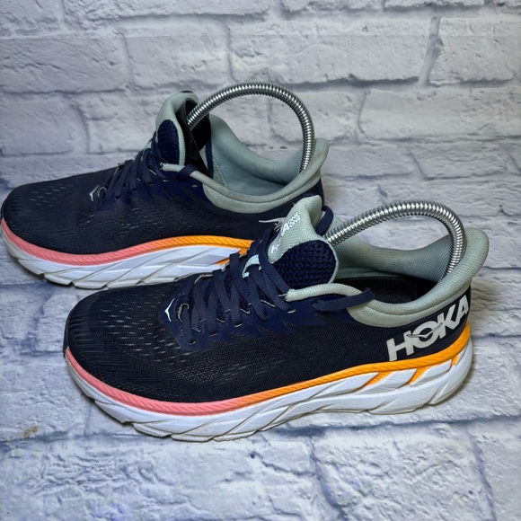 Hoka Clifton 7 Running Shoes Sneakers Womens Size 8 Blue Walking Running - Picture 4 of 16